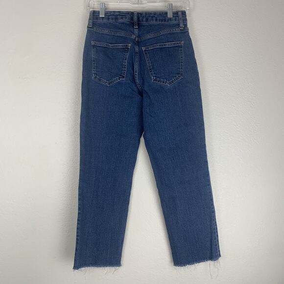 Boden‎ Jeans Womens 4P Straight Crop Raw Hem Stretch Denim Button Fly Petite - Picture 3 of 8